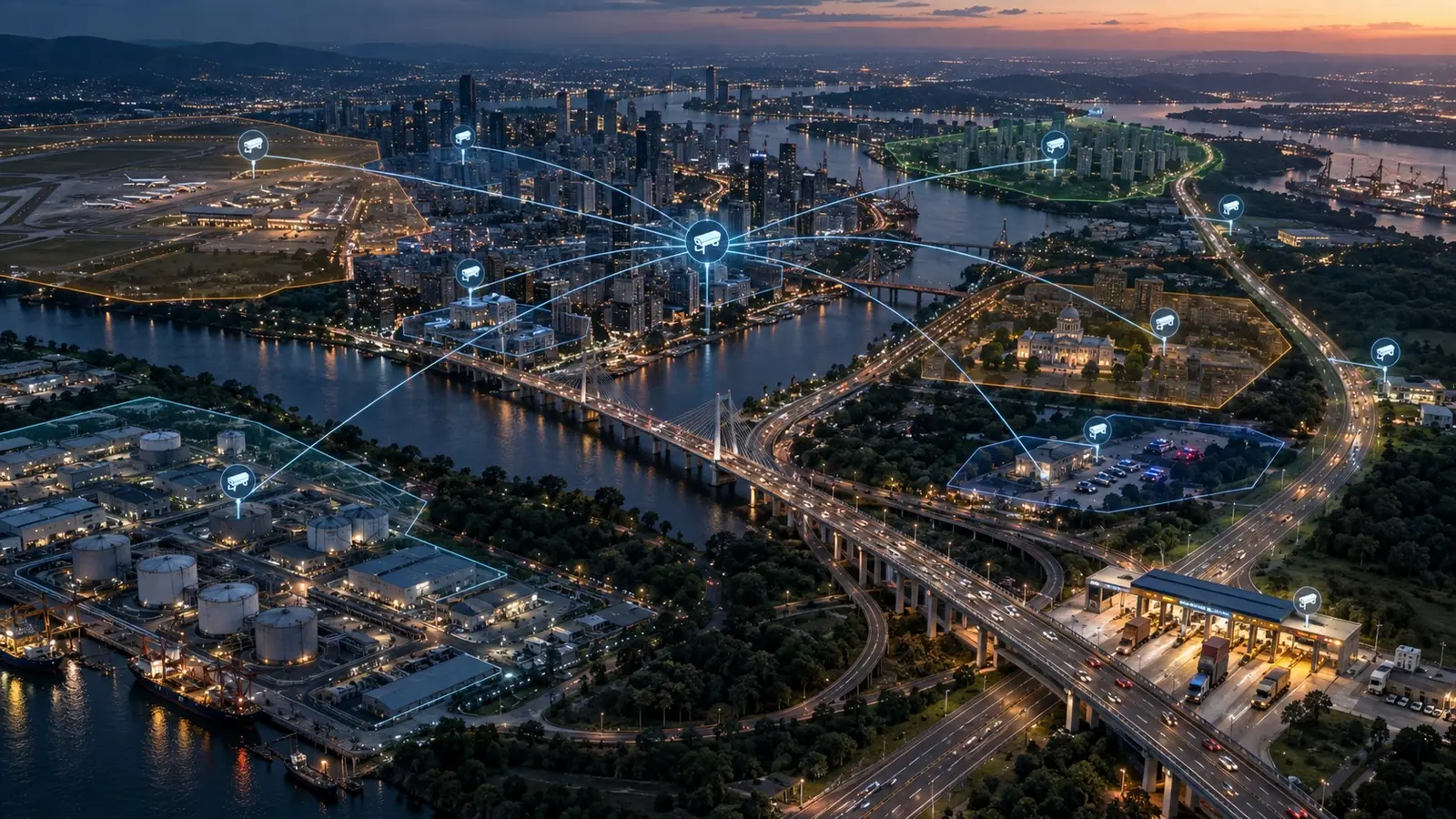 A shared metropolitan camera network connected across distinct operational jurisdictions